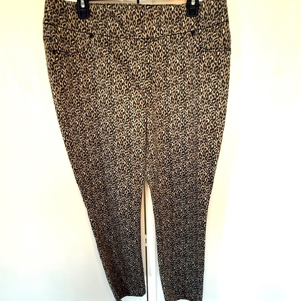 Chico Leopard Print Ankle Length Pant, Size 1.5 - image 1